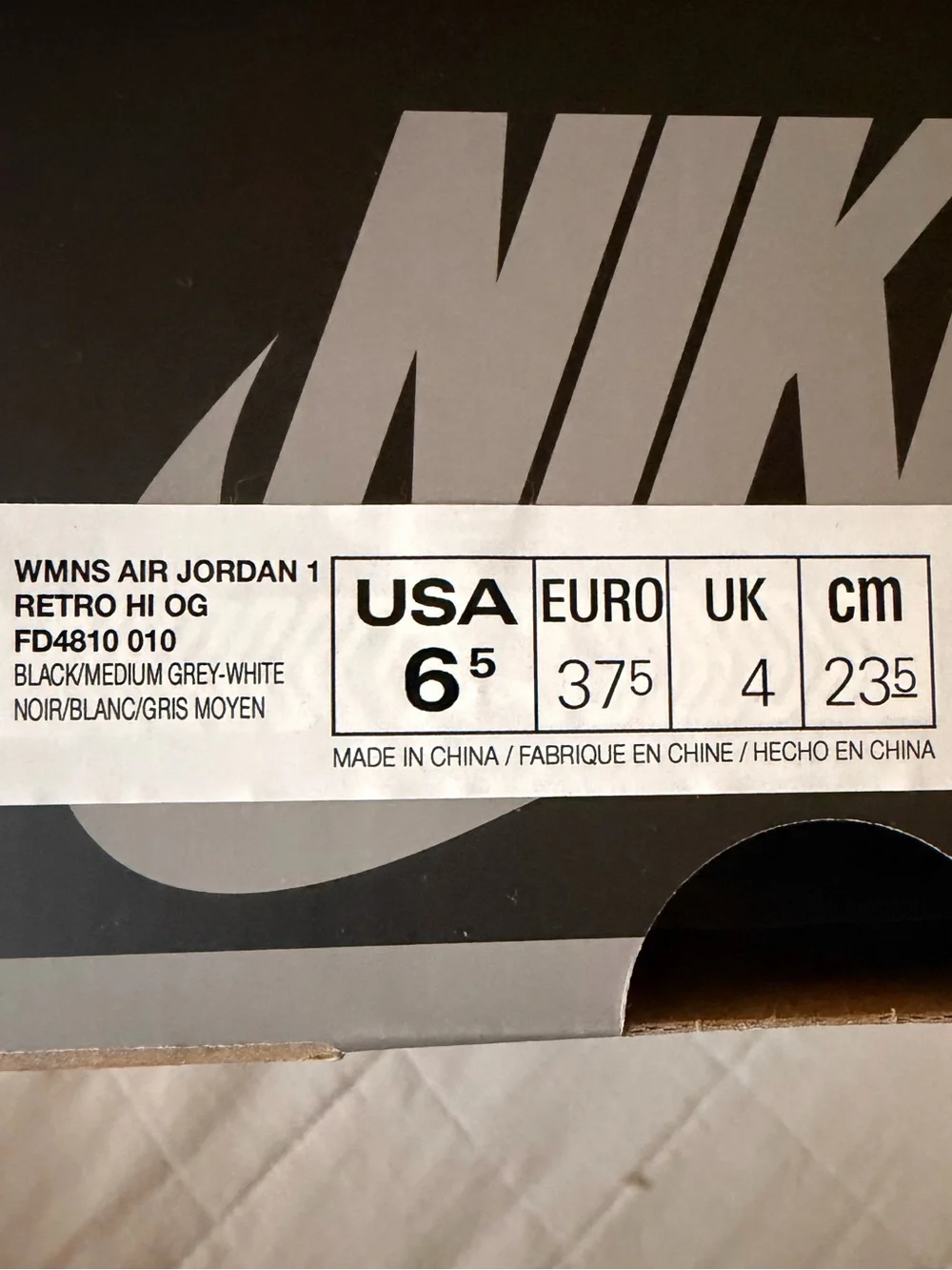 Nike Air Jordan 1 Retro Hi OG Mid Black Silver Grey White Satin Shadow Sneakers